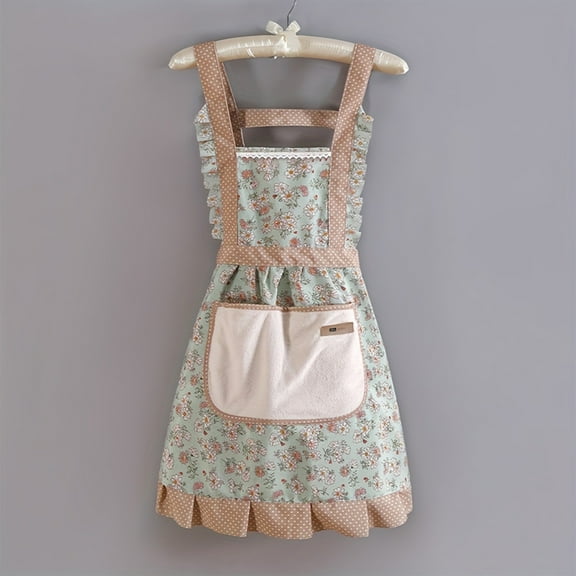 XIXISTARYY Kitchen Gadgets Apron Kitchen Aprons Women Floral Princess Aprons Canvas Kitchen Aprons Cooking Bib For Restaurant Gardening Cooking Apron Green