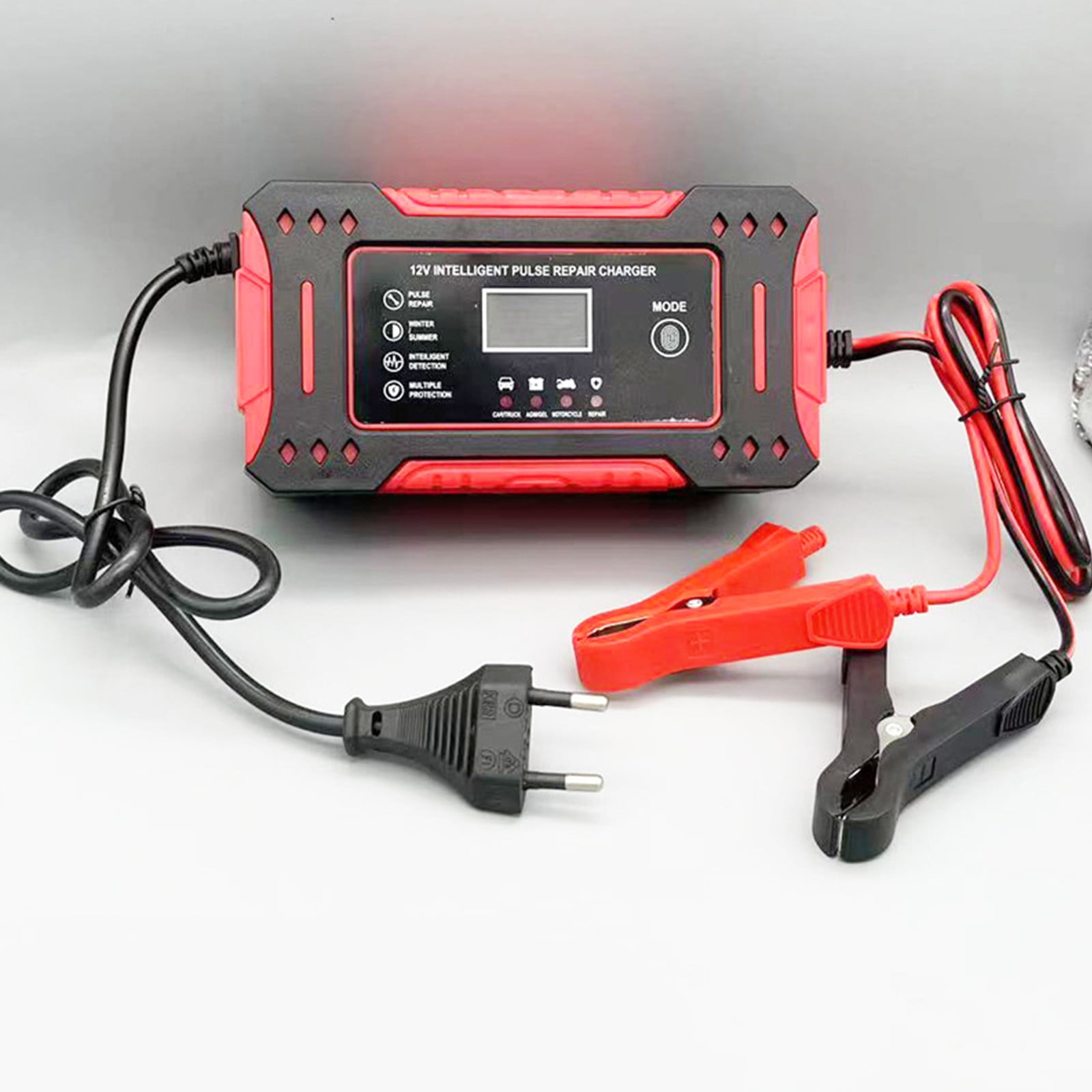 XIXISTARYY Tools 12V6A Intelligent Charger Maintenance Free Motorcycle Electric Vehicle Battery 12V Voltage Charger Black