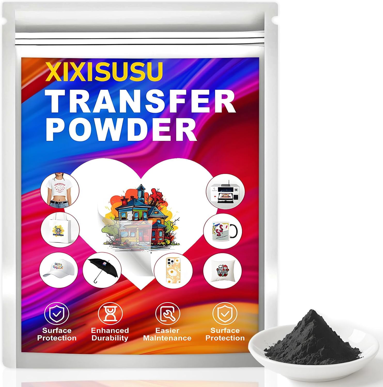 Dtc Powder XIXISUSU DTF Powder, White DTF Transfer Powder, Sublimation Powder with ...