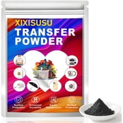مسحوق XIXISUSU DTF، مسحوق نقل DTF أبيض، مسحوق التسامي مع ملعقتين للملابس الملونة، مسحوق لاصق DTF يذوب بالحرارة لجميع طابعات DTF وDTG أسود، 8 أونصة