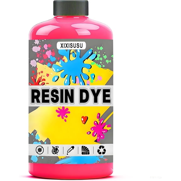 XIXISUSU Hot Pink Epoxy Resin Dye - High Concentration Liquid Colorant for Resin Art, Jewelry, Tumblers & Casting Vibrant, Non-Fading Pigments | Works with All Epoxy & UV Resins (Hot Pink, 3.5 Fl.Oz)