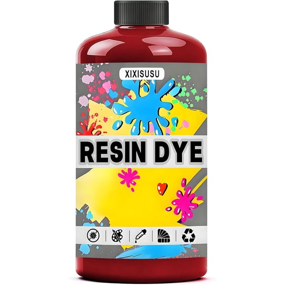XIXISUSU Red Epoxy Resin Dye - High Concentration Liquid Colorant for Resin Art, Jewelry, Tumblers & Casting Vibrant, Non-Fading Pigments | Works with All Epoxy & UV Resins (Red, 3.5 Fl.Oz)