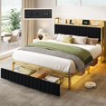 XIYI Full Size Bed Frame with Motion Activated Light, LED Platform Bed