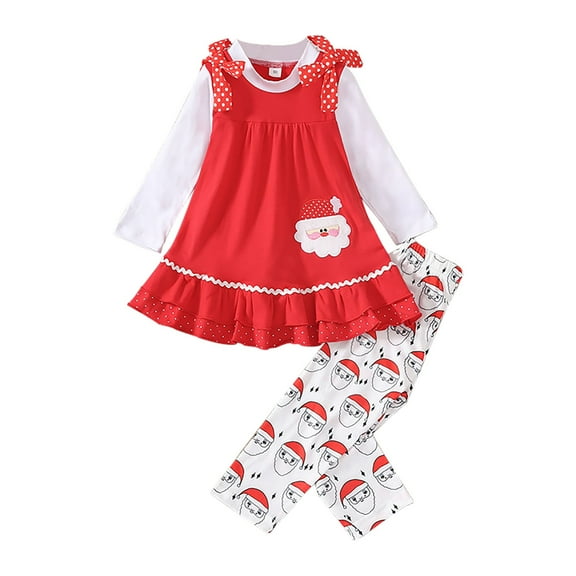 XIYNBAOK 0-3 Months Baby Girl Clothes Christmas Toddler Outfit Girl Long Sleeve Onesie Big Sis Little Sis Matching Outfits Girls Sweat Sets Matching, Red 18-24 Months