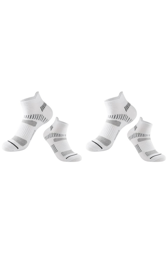 2 Pairs Ankle Socks Men's Cotton Athletic Socks Performance Cushioned Quarter Moisture Wicking Sock Casual Anti-Sweat Thin Cotton Crew Sports Running Socks