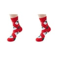 thumbnail image 1 of XIYNBAOK 2 Pairs Christmas Socks Unisex Adults Winter Warm Soft Mid-Tube Socks Xmas Holiday Ankle Socks Cartoon Snowman Print Cold Weather Crew Soft Socks for Xmas Women Men Gifts, 1 of 3