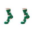 thumbnail image 1 of XIYNBAOK 2 Pairs Christmas Socks Unisex Adults Winter Warm Soft Mid-Tube Socks Xmas Holiday Ankle Socks Cartoon Snowman Print Cold Weather Crew Soft Socks for Xmas Women Men Gifts, 1 of 3