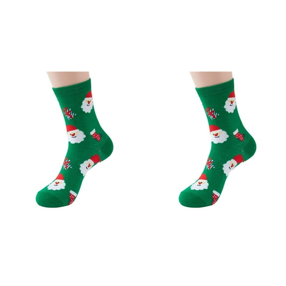 XIYNBAOK 2 Pairs Christmas Socks Unisex Adults Winter Warm Soft Mid-Tube Socks Xmas Holiday Ankle Socks Cartoon Snowman Print Cold Weather Crew Soft Socks for Xmas Women Men Gifts