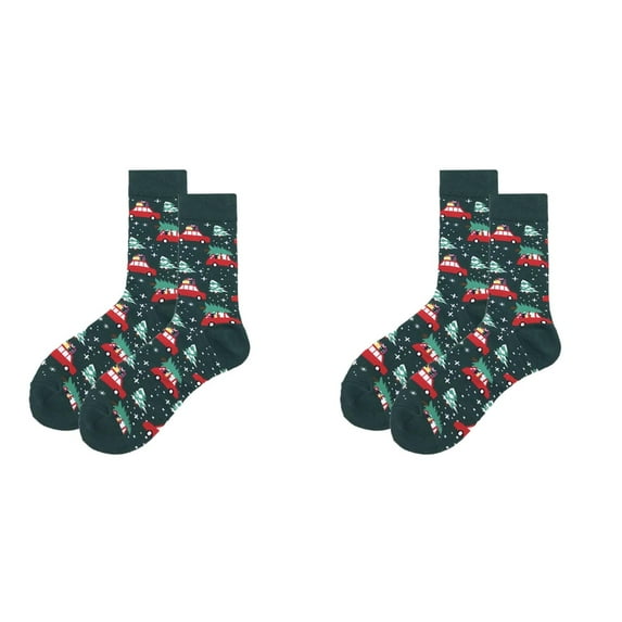 XIYNBAOK 2 Pairs Christmas Socks Women Soft Warm Cozy Fuzzy Snowflake Socks Cozy Warm Fluffy Slipper Socks Winter Casual Athletic Socks Boot Hiking Thermal Socks