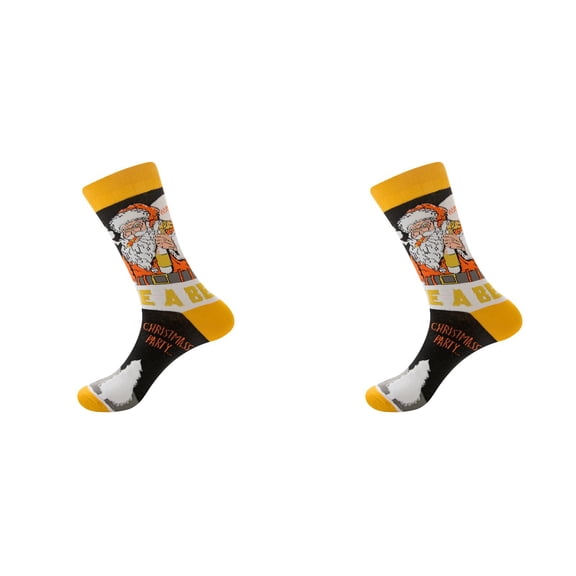 XIYNBAOK 2 Pairs Crew Socks Mens Hiking Running Athletic Cushioned Compression Socks Winter Warm Socks Thick Knit Wool Soft Vintage Casual Crew Socks Christmas Gifts