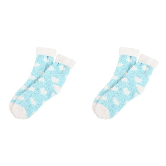 XIYNBAOK 2 Pairs Fuzzy Socks for Women Cozy Warm Comfy Casual Fluffy Socks Super Soft Plush Slipper Sock Winter Microfiber Crew Socks Casual Christmas Home Socks