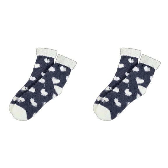 XIYNBAOK 2 Pairs Fuzzy Socks for Women Cozy Warm Comfy Casual Fluffy Socks Super Soft Plush Slipper Sock Winter Microfiber Crew Socks Casual Christmas Home Socks