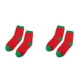 thumbnail image 1 of XIYNBAOK 2 Pairs Fuzzy Socks for Women Cozy Warm Fleece Socks Cute Funny Fluffy Warm Winter Cozy Crew Socks Colorful Festive Design Gift Socks for Women Men Novelty Christmas Gifts, 1 of 4
