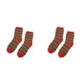 thumbnail image 1 of XIYNBAOK 2 Pairs Fuzzy Socks for Women Cozy Warm Fleece Socks Cute Funny Fluffy Warm Winter Cozy Crew Socks Colorful Festive Design Gift Socks for Women Men Novelty Christmas Gifts, 1 of 4