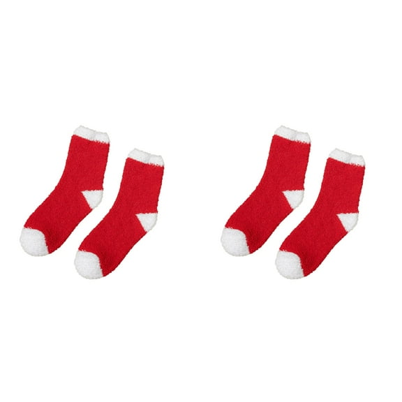 XIYNBAOK 2 Pairs Fuzzy Socks for Women Cozy Warm Fleece Socks Cute Funny Fluffy Warm Winter Cozy Crew Socks Colorful Festive Design Gift Socks for Women Men Novelty Christmas Gifts