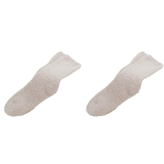 XIYNBAOK 2 Pairs Fuzzy Socks for Women Non Slip Sleep Warm Fluffy Slipper Socks Super Soft Microfiber Cozy Winter Warm Fuzzy Crew Socks Winter Super Comfy Sleep Socks