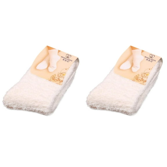 XIYNBAOK 2 Pairs Fuzzy Socks for Women Non Slip Sleep Warm Fluffy Slipper Socks Super Soft Microfiber Cozy Winter Warm Fuzzy Crew Socks Winter Super Comfy Sleep Socks