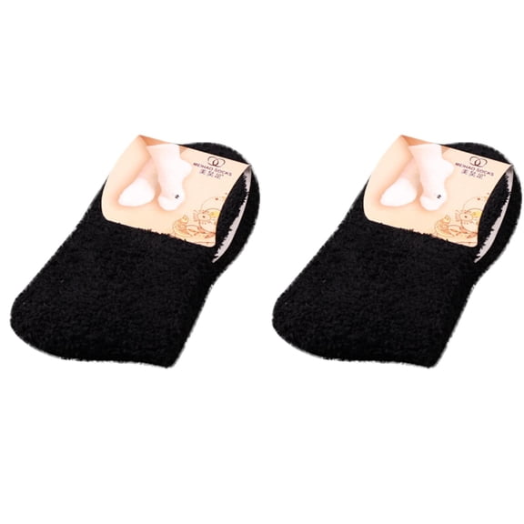 XIYNBAOK 2 Pairs Fuzzy Socks for Women Non Slip Sleep Warm Fluffy Slipper Socks Super Soft Microfiber Cozy Winter Warm Fuzzy Crew Socks Winter Super Comfy Sleep Socks