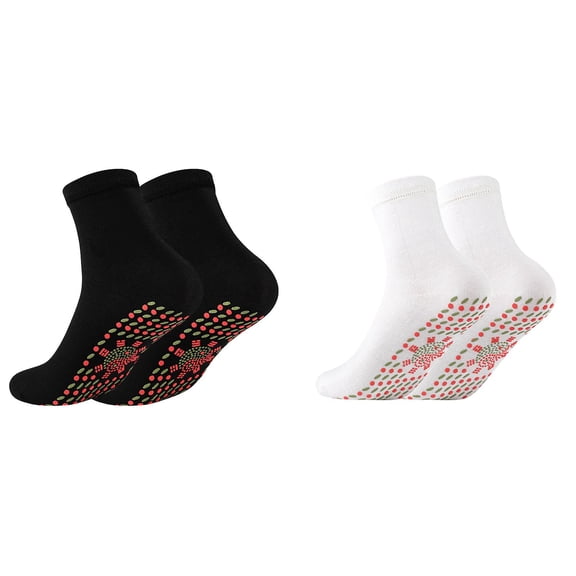 XIYNBAOK 2 Pairs Heated Socks Women Men Thermal Socks Winter Warm Comfortable Soft Shaping Socks Magnetic Self-Heating Socks Breathable Warm Foot Massage Socks Christmas Gifts