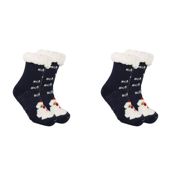 XIYNBAOK 2 Pairs Kids Slipper Socks Boys Girls Fuzzy Soft Thick Cozy Warm Fleece Lined Winter Indoor Christmas Socks Gift Stocking Stuffers Thick Thermal Fluffy Socks for Home