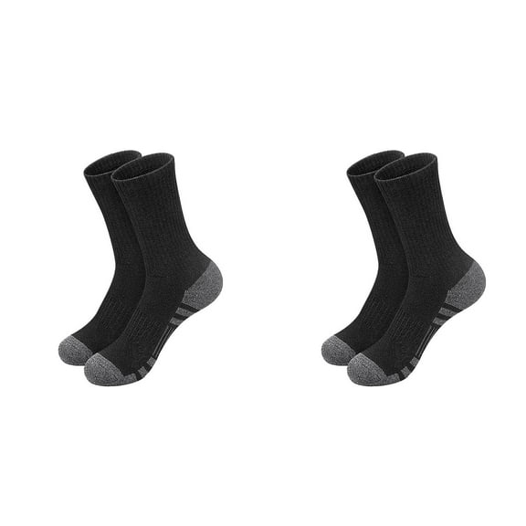 XIYNBAOK 2 Pairs Mens Socks Size 10-13 Soccer Socks Medium Tube Socks Solid Color Basketball Sport Crew Socks Moisture Wicking Cushioned Athletic Socks Breathable Work Boot Socks