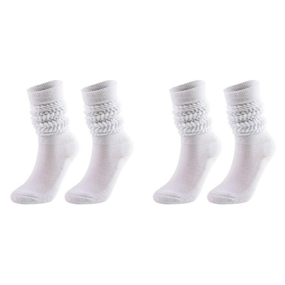 XIYNBAOK 2 Pairs Slouch Socks for Woman Knee High Sock Womens Fashion Stacked Socks Casual Boot Socks 80s 90s Scrunch Socks Knit Scrunchie Socks High Tube Scrunch Sock