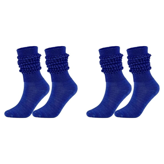 XIYNBAOK 2 Pairs Slouch Socks for Woman Knee High Sock Womens Fashion Stacked Socks Casual Boot Socks 80s 90s Scrunch Socks Knit Scrunchie Socks High Tube Scrunch Sock