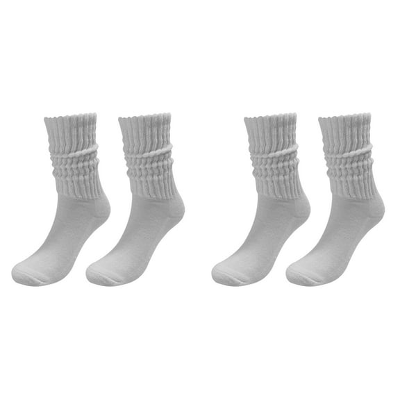 XIYNBAOK 2 Pairs Slouch Socks for Women Soft Extra Long Scrunch Knee High Sock Bulk Pack Cotton Knit Knee Stacked Socks Soft Long Boot Socks Christmas Gifts