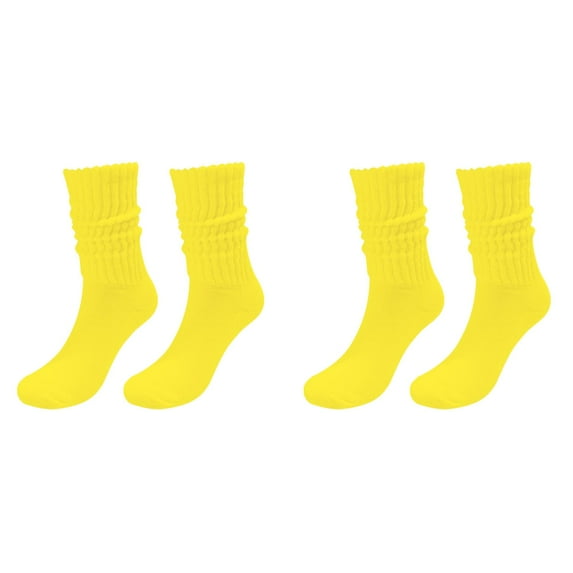 XIYNBAOK 2 Pairs Slouch Socks for Women Soft Extra Long Scrunch Knee High Sock Bulk Pack Cotton Knit Knee Stacked Socks Soft Long Boot Socks Christmas Gifts