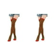 thumbnail image 1 of XIYNBAOK 2 Pairs Thigh High Socks Christmas Striped Knee High Socks Over Knee Thigh High Stocking Long Xmas Socks Holiday Leg Warmers for Women Christmas Gifts, 1 of 1