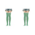 thumbnail image 1 of XIYNBAOK 2 Pairs Thigh High Socks Christmas Striped Knee High Socks Over Knee Thigh High Stocking Long Xmas Socks Holiday Leg Warmers for Women Christmas Gifts, 1 of 1