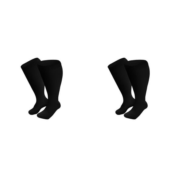 XIYNBAOK 2 Pairs Wide Calf Compression Stockings Plus Size Compression Socks for Women Men Knee Large Size High Wide Calf Stockings for Circulation