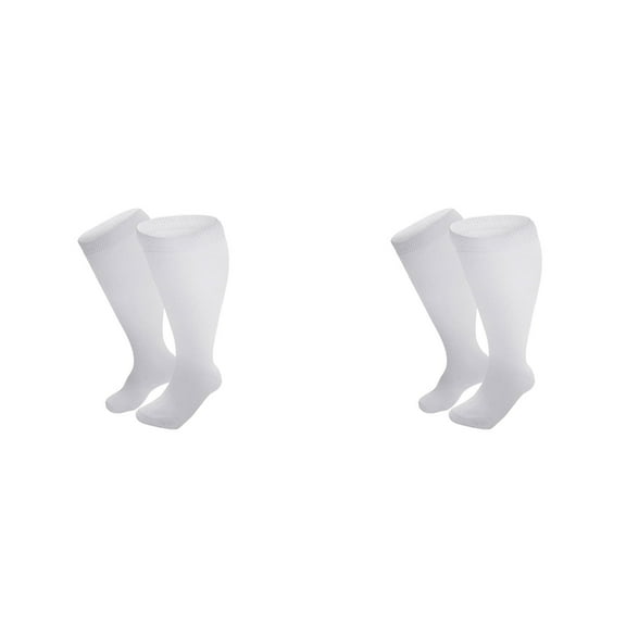 XIYNBAOK 2 Pairs Wide Calf Compression Stockings Plus Size Compression Socks for Women Men Knee Large Size High Wide Calf Stockings for Circulation