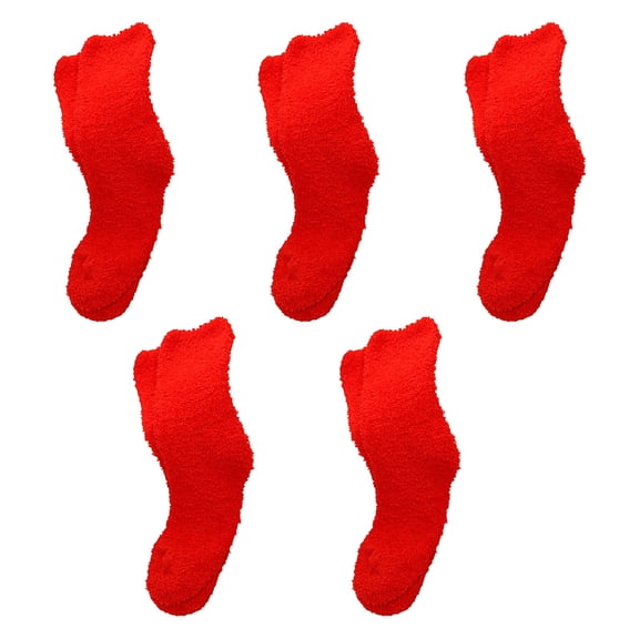XIYNBAOK 5 Pairs Fuzzy Socks for Women Slipper Fluffy Comfy Cozy Winter Soft Warm Fleece Valentines Day Cabin Plush Sleep Socks Thermal Plush Casual Cozy Home Socks