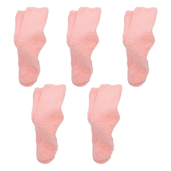 XIYNBAOK 5 Pairs Fuzzy Socks for Women Slipper Fluffy Comfy Cozy Winter Soft Warm Fleece Valentines Day Cabin Plush Sleep Socks Thermal Plush Casual Cozy Home Socks