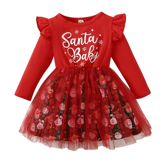 XIYNBAOK Baby Girl First Christmas Outfit Boys 5t Christmas 24 Month Girl Clothes New Year Outfit Toddler Girl Coming Home Outfit Girl New Years Baby, Red 18-24 Months