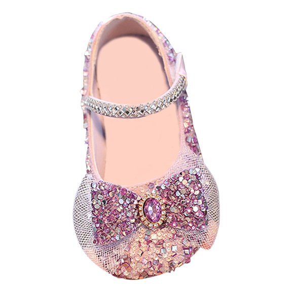 XIYNBAOK Black Dress Shoes for Toddler Girls Princess Shoes Sparkly Toddler Shoes Girls Brown Sandals Ten Little Shoes Church Shoes Black Tap Shoes, Purple 3-3.5 Years