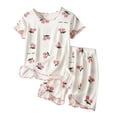 thumbnail image 1 of XIYNBAOK Girl 2 Piece Outfits Size 7/8 Girls Outfit Sets Newborn Girl Coming Home Outfit Dance Tops and Girl Basketball Shorts Preppy Clothes for Girls, White 6-12 Months, 1 of 5