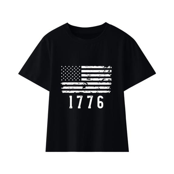 XIYNBAOK Girls 4th Of July Top Kid Toddler Graphic Printed Tshirts Boys Girls Fashion Short Sleeve T Shirts Unisex Casual Tops Teens Vintage Clothes