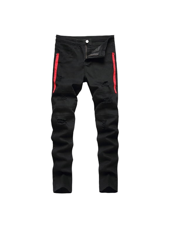 Jeans Teens High Waisted Flare Jeans Kids Jeans Boys Red Pants Baby Pants 6-9 Months Boys School Uniform Pants Toddler Boys Clothes 4t, Black 11-12 Years