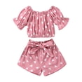 thumbnail image 1 of XIYNBAOK Kids Clothing Sets Cute Outfit 70s Outfits for Kids Teen Shirts and Shorts for Girls 10-12 Baby Neutral Clothes 6 Year Old Girl Clothes, 18-24 Months, 1 of 7