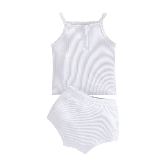 XIYNBAOK New Born Baby Girl Clothes Set 0-3 Months Little Sister Outfit White Outfit for Girls Birthday Girl Shirt and Bike Shorts 18 Months Girl Clothes, White 6-12 Months