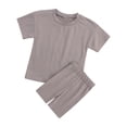 thumbnail image 1 of XIYNBAOK Size 10-12 Girls Clothes Sets Girls 6x Outfits Girls Outfits Size 14-16 Cute Shirt + Mini Shorts Junior Clothes for Teen Girls, Dark Gray 9-10 Years, 1 of 9