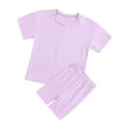 thumbnail image 1 of XIYNBAOK Size 10-12 Girls Clothes Sets Girls 6x Outfits Girls Outfits Size 14-16 Cute Shirt + Mini Shorts Junior Clothes for Teen Girls, Purple 9-10 Years, 1 of 9