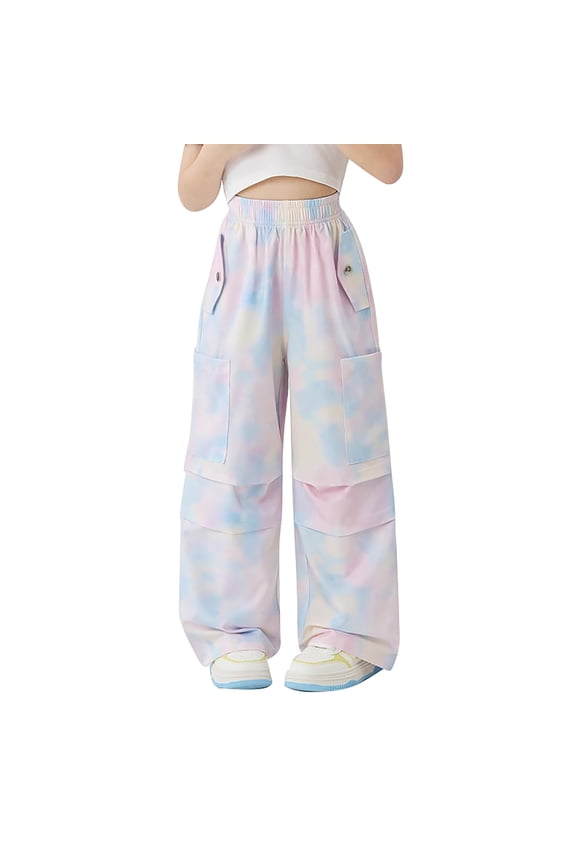 Tall Yoga Pants White Pants Plus Size Sweatpants Pants for Baby Girl Yoga Flare Barrel Pants Cute Kids Clothes, 8-9 Years