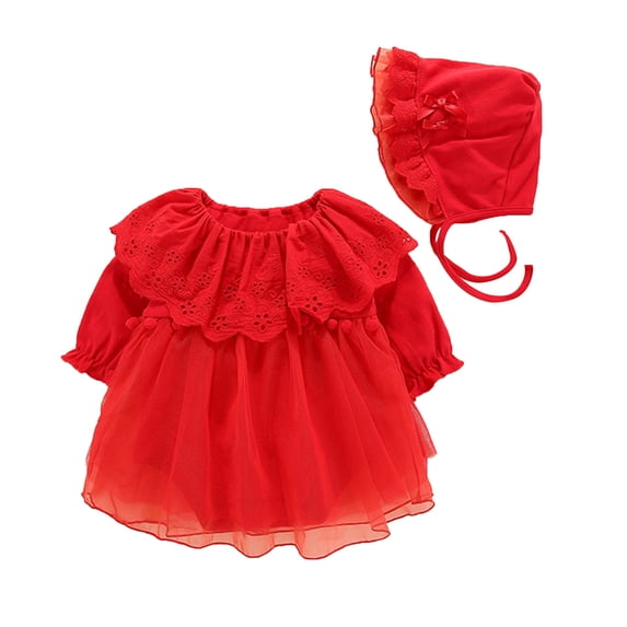 XIYNBAOK Wedding Dresses Girls Holiday Dress Mommy and Me Christmas Dresses Sundresses Girls Plaid Dress Toddler Girls Clothes for 1 Year Old Girl, Red 9-12 Months