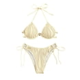 thumbnail image 1 of XIYON Bikini Sets For Women Solid Color Swimsuit Ladies Shorts Halter Two Piece Swimwears Tankinis Set 2026 Summer Beach Wear, 1 of 6