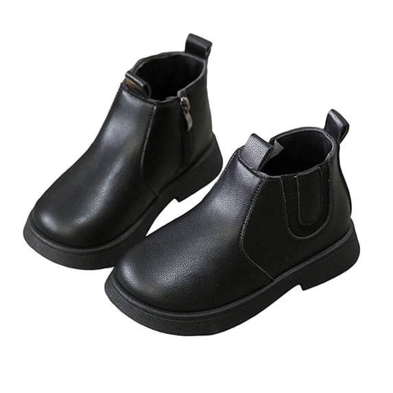 XIYON Boots For Girls Glitter Pearl Chain Boots Fashion Girls Short Boots Fall Winter Big Kids Leather Soft Sole Ankle Boots 9.5-10 Years