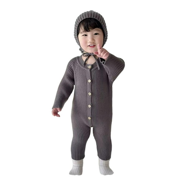 XIYON Boy Baby Girl Spring/Fall Wool Knitted Dress With Ribbed Elastic Waistband And Hood For Crawling Suitable Old Comfortable
