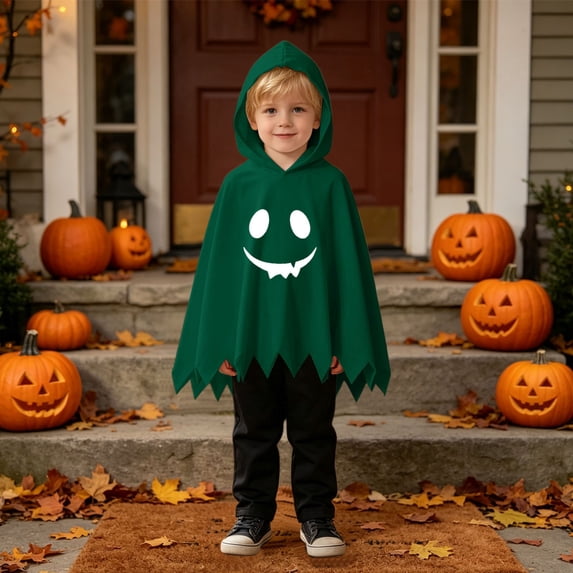 XIYON Boy Halloween Outfit Boys Cute Hooded Cape and Black Pant Set Funny Outfit for Kids Holiday Party